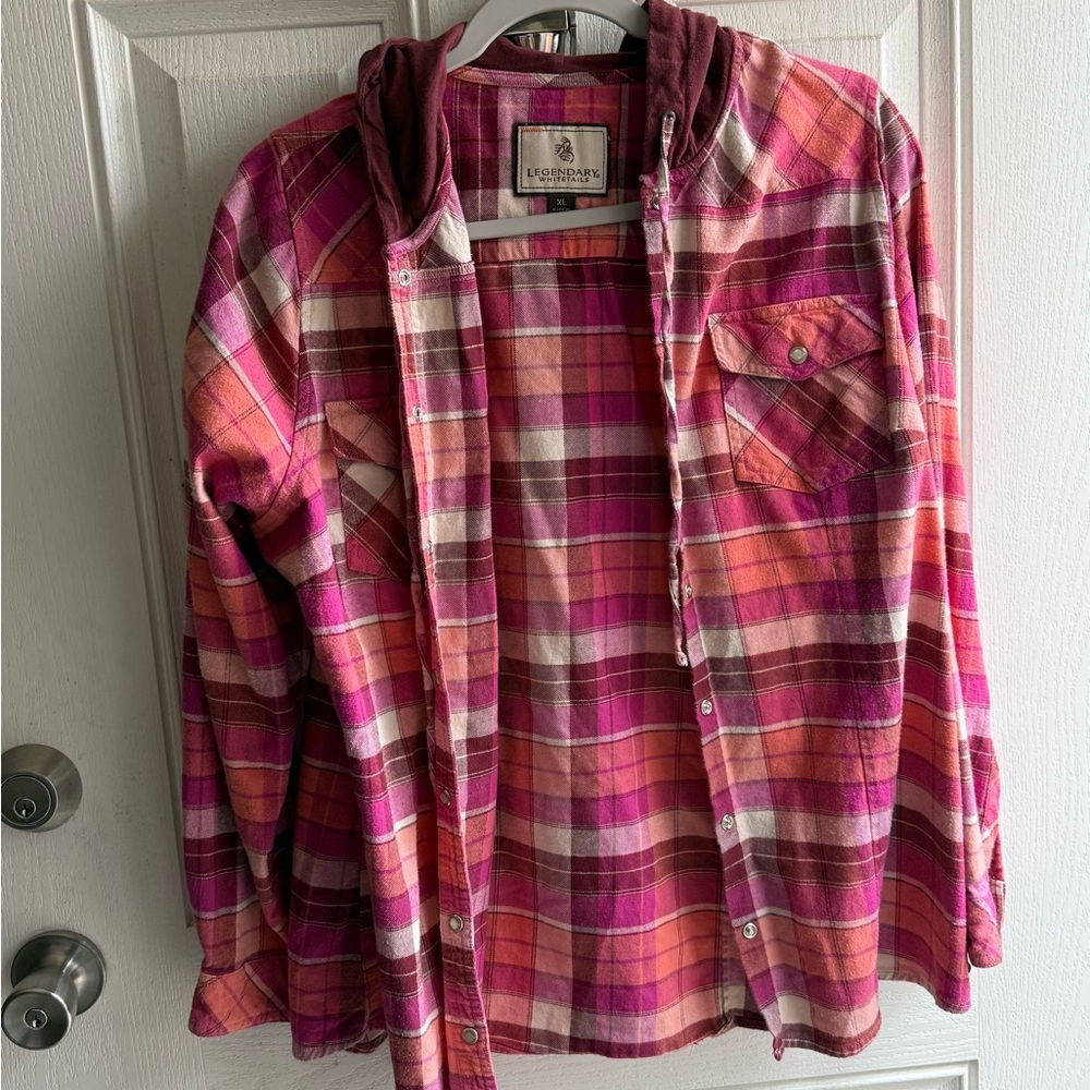 Legendary Whitetails Pink Plaid Button Down Shirt